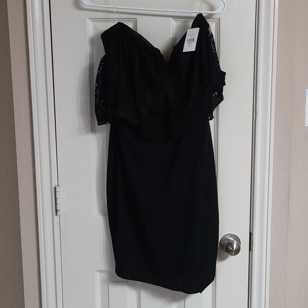 Black off shoulder lace dress